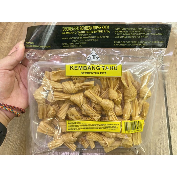 

Kembang Tahu Bentuk Pita / Kembang Tahu Pita Cap Tts 135 Gr