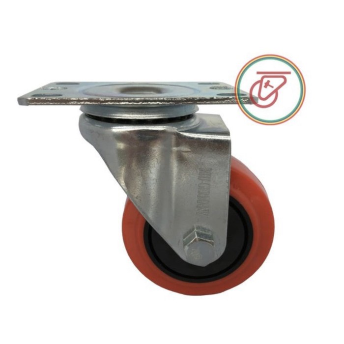 

Roda Caster Troli Trolly Pu Merah 3 Inch Hidup ( Swivel ) Rhj