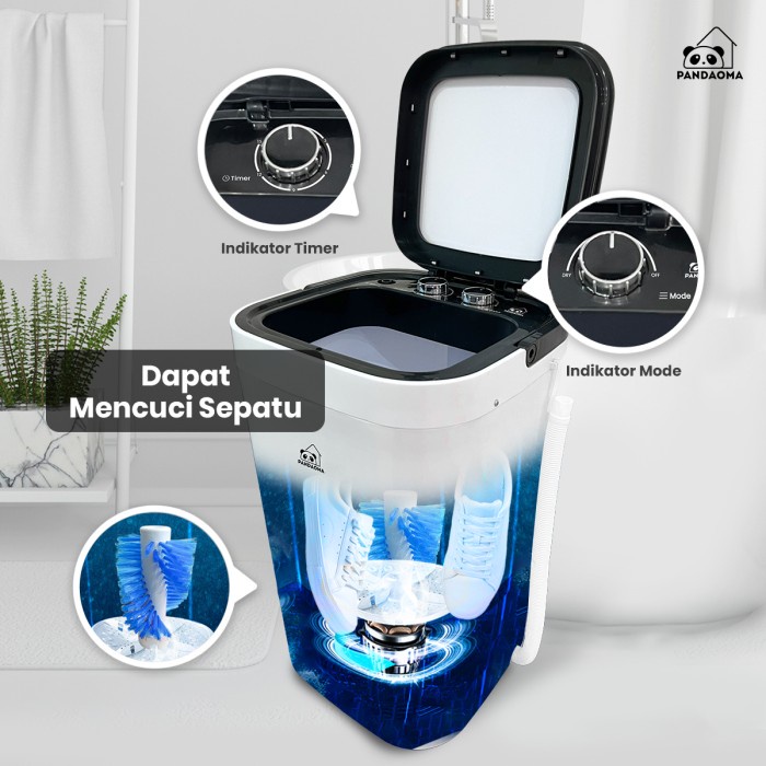 Pandaoma Mesin Cuci Sepatu Mesin Cuci Portable Kapasitas 4,5kg