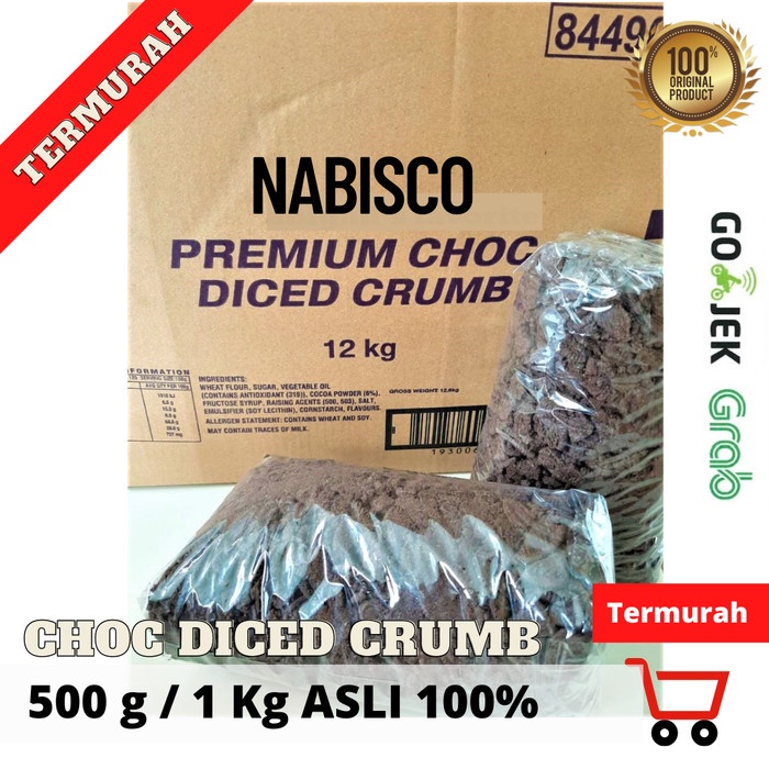 

Choc Diced Crumb Asli Cookies Hitam Kasar Asli 500 g / 1 kg Repack