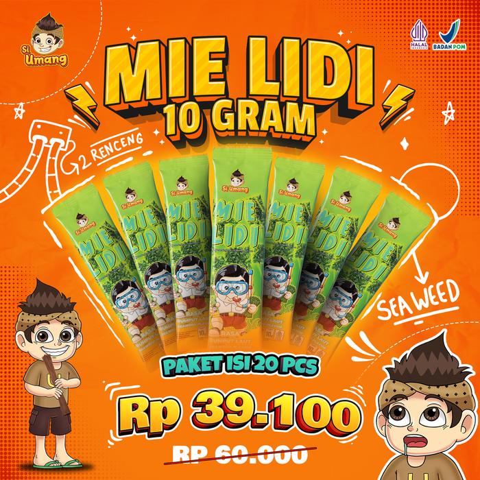 

Si Umang Paket hemat Cemilan Mie Lidi Renceng 10 gram isi 20 Pcs Premium High Quality