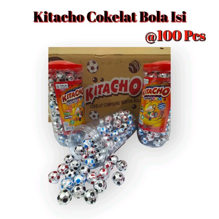 

Kitacho Cokelat Bola isi 100 Pcs - Toples Chocolate Snack Cemilan Coklat Full Motif bola Food