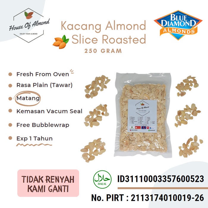 

Kacang Almond Slice Panggang (roasted/oven) 250gr