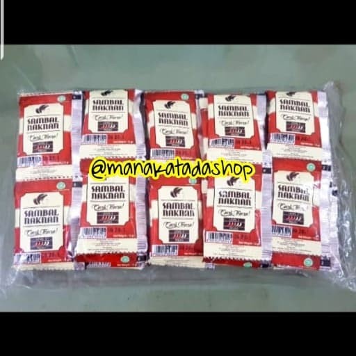 

Sambal Naknan Sachet 1 pack isi 50 sachet - sambal bawang pedas