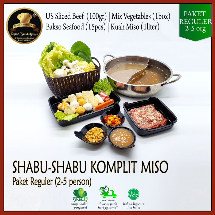 

Promo Terbatas Paket Shabu Shabu/Suki/Steamboat Miso Reguler 2-5 Org (Halal/Frozen) Aman