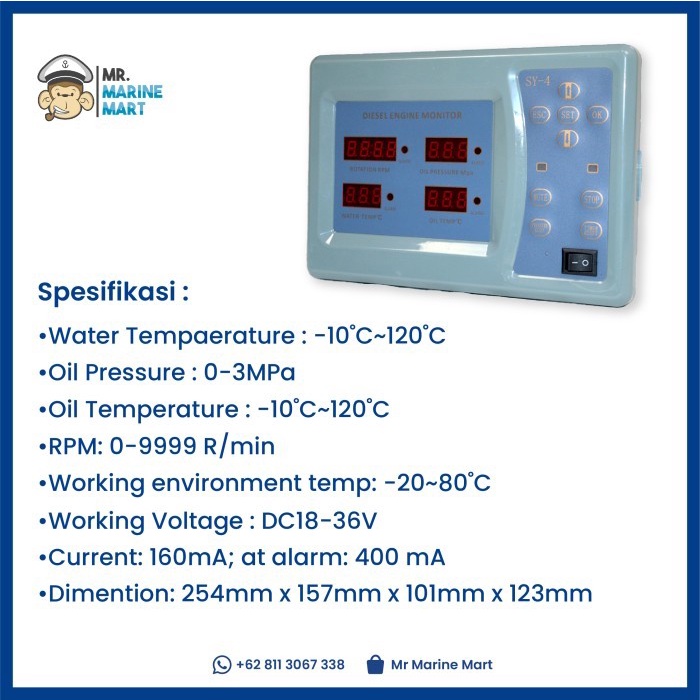 (BestSeller) Diesel Engine Monitor SY-4 Indikator Mesin Diesel Kapal
