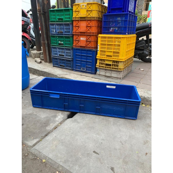 BOX PLASTIK CONTAINER BIRU BAK PLASTIK BIRU BAK KONTENER BIRU 1METER