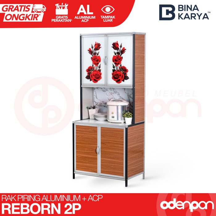 Lemari Rak Piring Sayur 2 Pintu Aluminium Acp Bina Karya Reborn