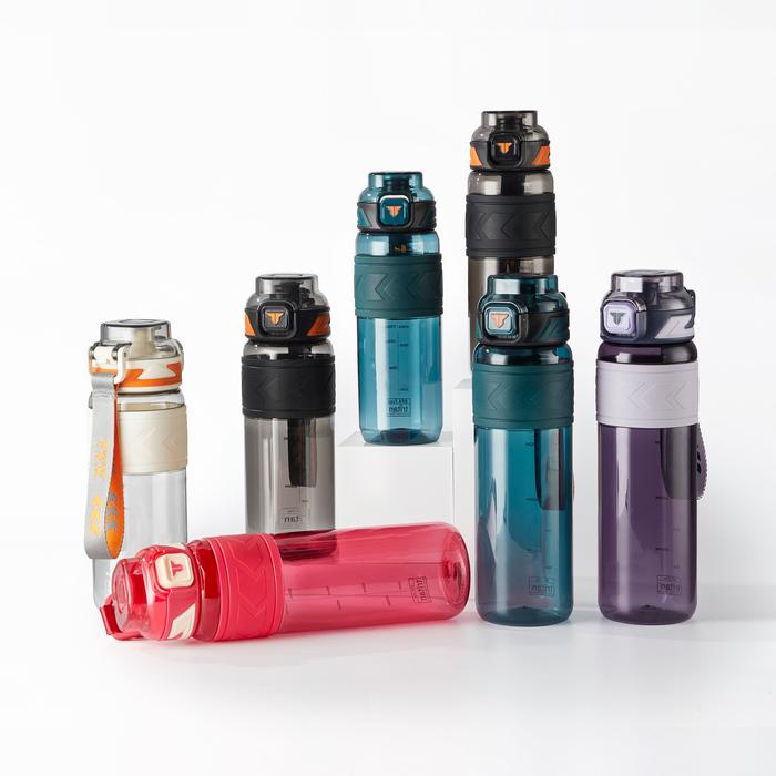 Tkk 1019 Botol Minum Cowok 600Ml Tritan Bpa Free Botol Minum Dewasa 1 Liter Sedotan Dan Langsung