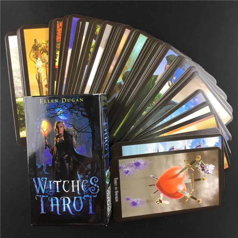 {{ 78 Cards Kartu Tarot Cards Tarot Witches Tarot Deck Future Fate Cards English Edition Ready }}