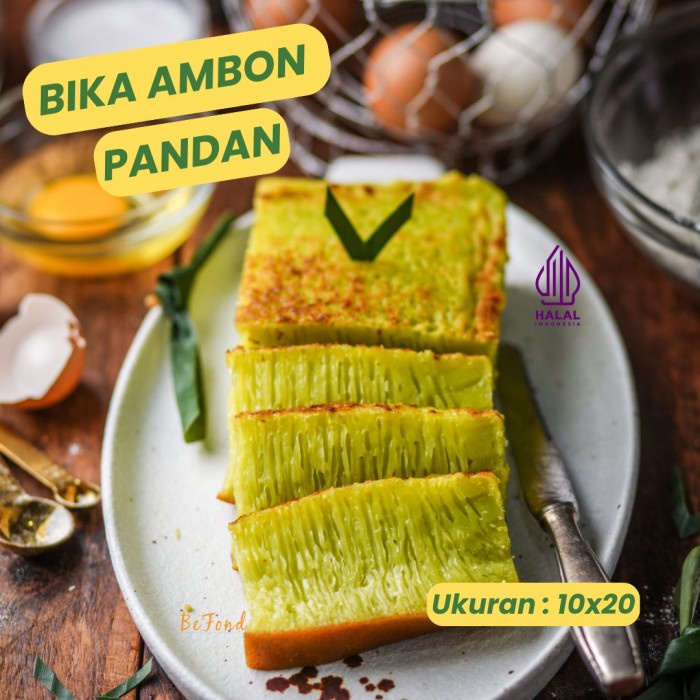 

Bika Ambon BeFond Pandan Asli uk.10x20cm