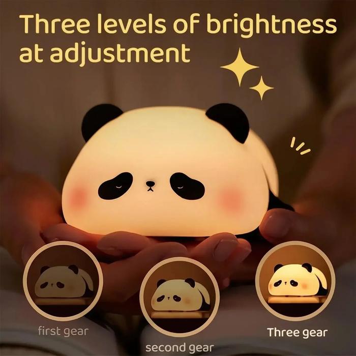 Lampu Tidur Untuk Anak Night Light Silikon Squishy Panda Night Light