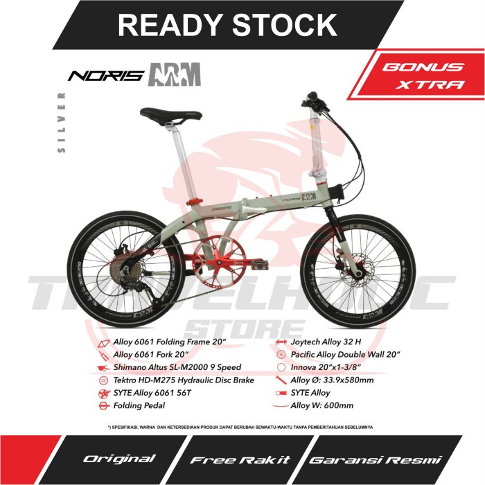 Terpopuler Sepeda Lipat Pacific Noris Arm 20" (Folding Bike)