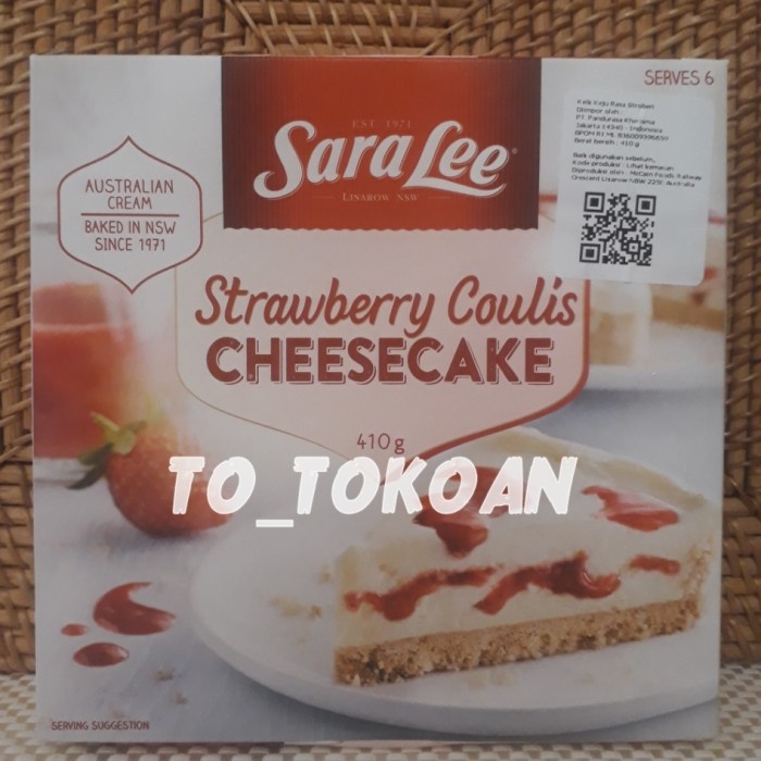 

Promo Terbatas Sara Lee Saralee Strawberry Coulis Cheese Cake 410 Gr Aman