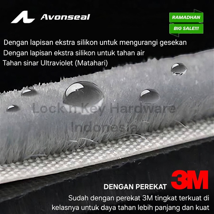 AVONSEAL UAD61 MOHAIR MOHER DOOR SEAL BULU PEREKAT 3M CELAH PINTU DAN JENDELA TERLARIS