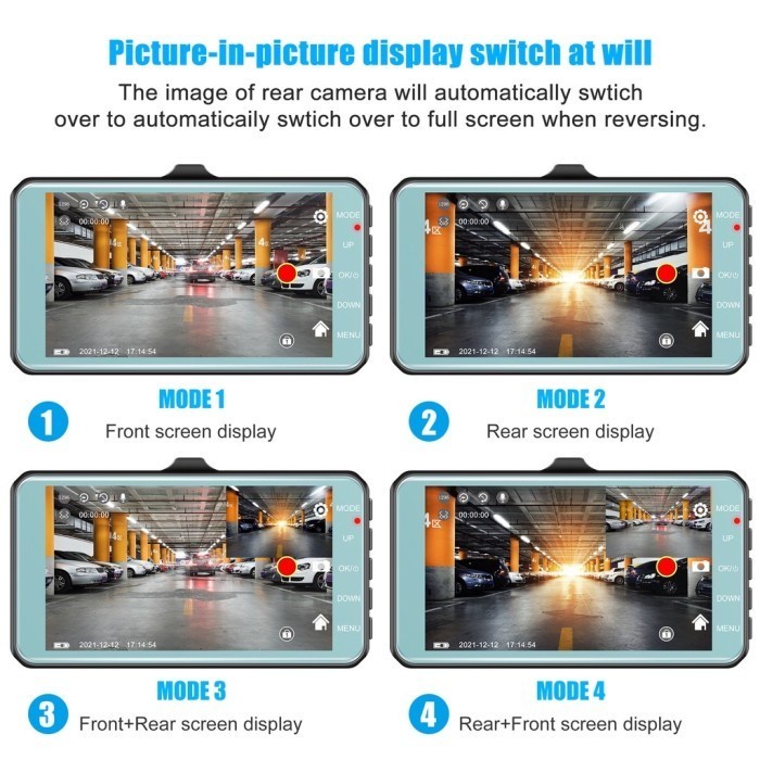 Murah Kamera Mobil Car Dvr Dashcam Camera Depan Belakang Hd Recorder Night - Kamera Depan