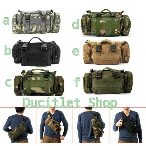 Tas/Bag/Waist Bag/WaistBag Army Tactical Selempang/Punggung/Pinggang