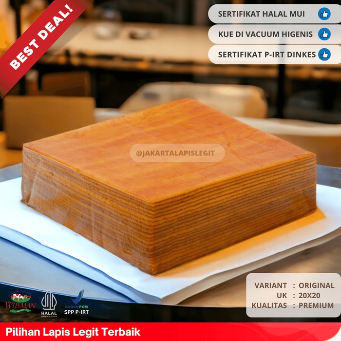 

(KUALITAS PREMIUM) KUE LAPIS LEGIT 20x20 ORIGINAL WISMAN 100% HALAL