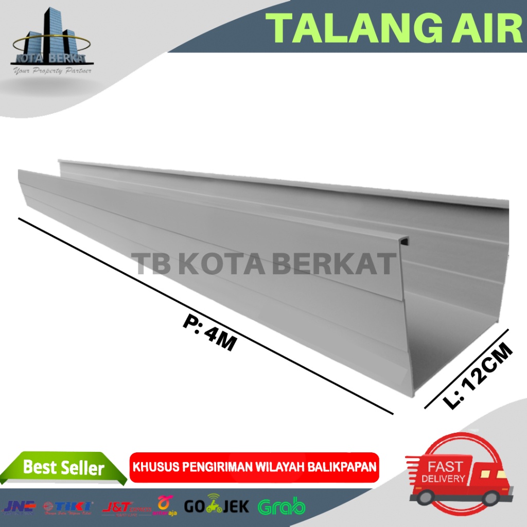 TALANG AIR KOTAK PVC/ TALANG AIR PERSEGI ABU-ABU