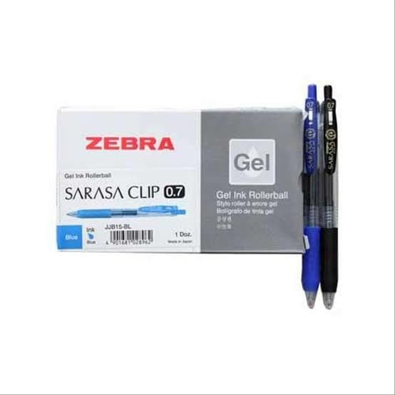 

[tmr] - Pulpen pen sarasa zebra clip gell 0.5 0.7 1.0 ( hitam & biru)