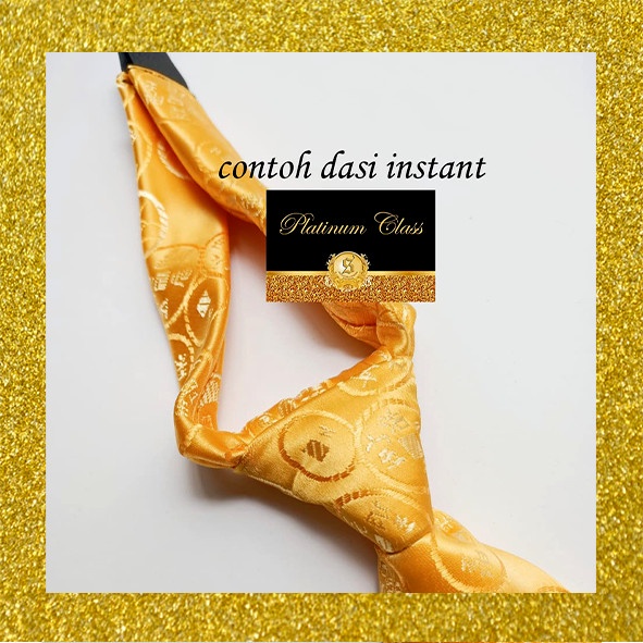 dasi imlek cheongsam gold golden coin pria set pocket square instant