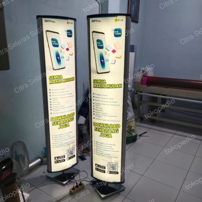 Promo Rotary Light Box Banner Stand Standing