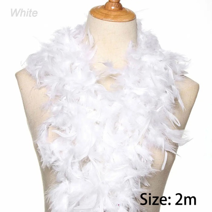 New 2M Selendang Bulu Ayam Karnaval Pesta Syal Bulu Ayam Bulu Kalkun Best Seller