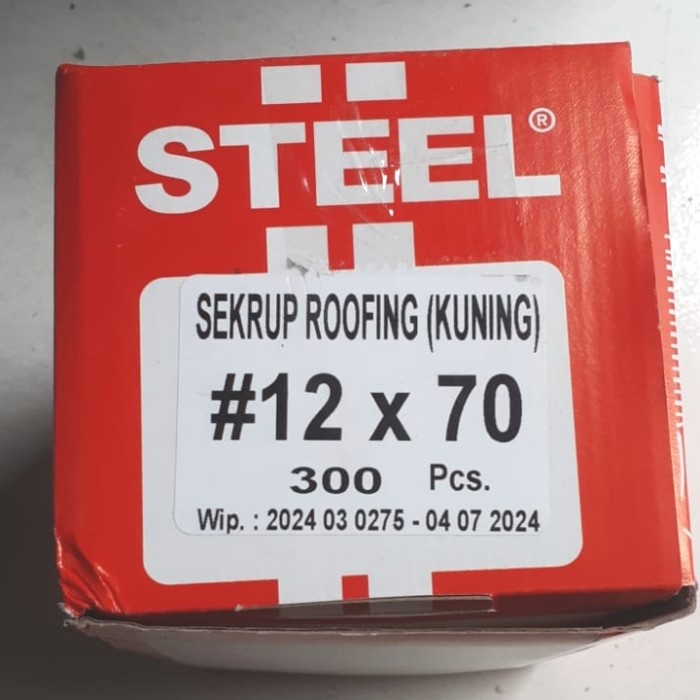 terbaru  1kotak sekrup roofing 7cm 12x70 mm baut ready