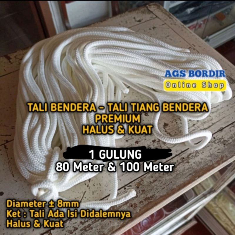 

Tali Tiang Bendera 8mm Panjang 45 50 80 Meter 100 Meter Halus Dan Kuat Tali Tiang Bendera 100 Meter
