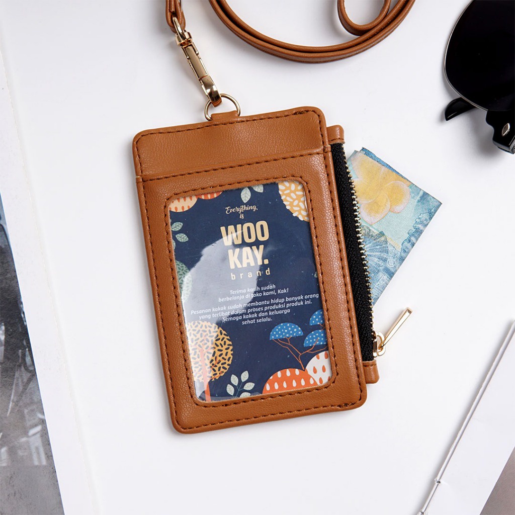 

ID Card Holder Duos Bolak Balik Zipper Synthetic Leather