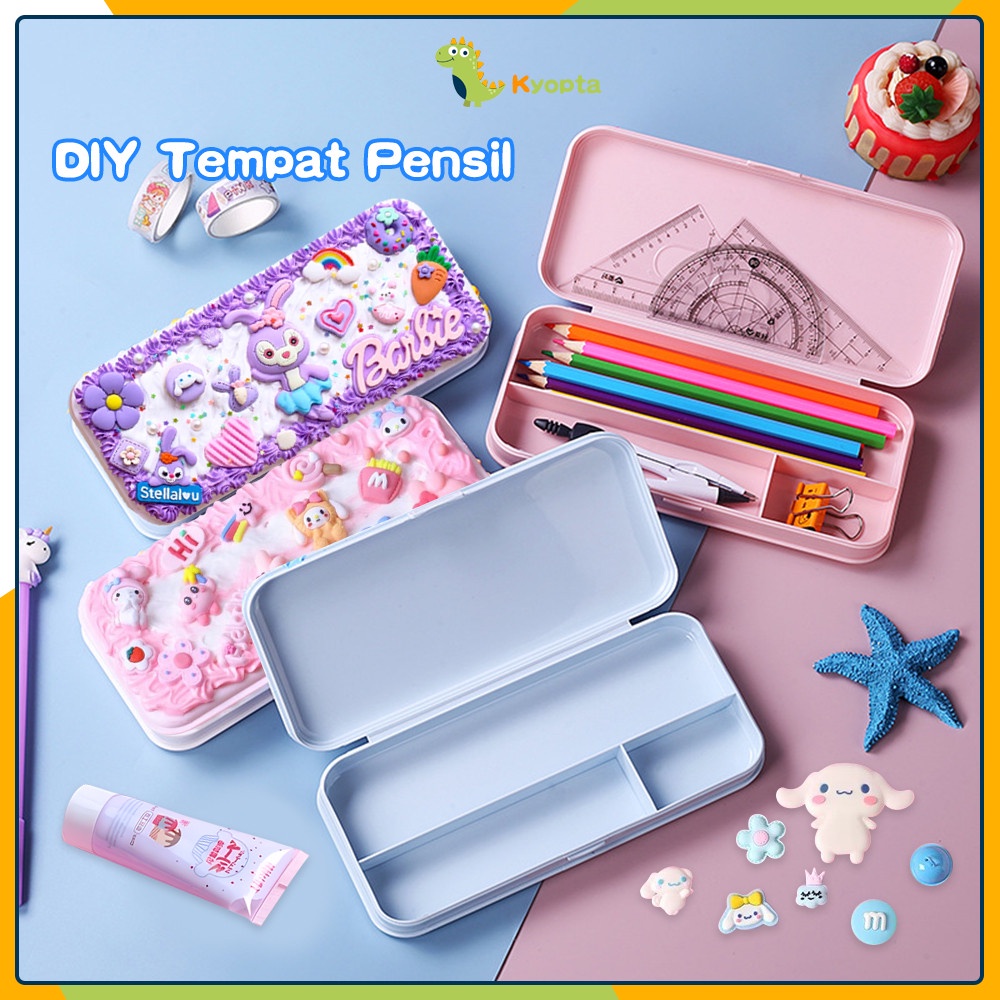 

Kyopta Diy Deco Cream Set Kotak Pensil Diy Kotak Pensil Stationery Kreatif Deco Lem Krim Diy Kotak