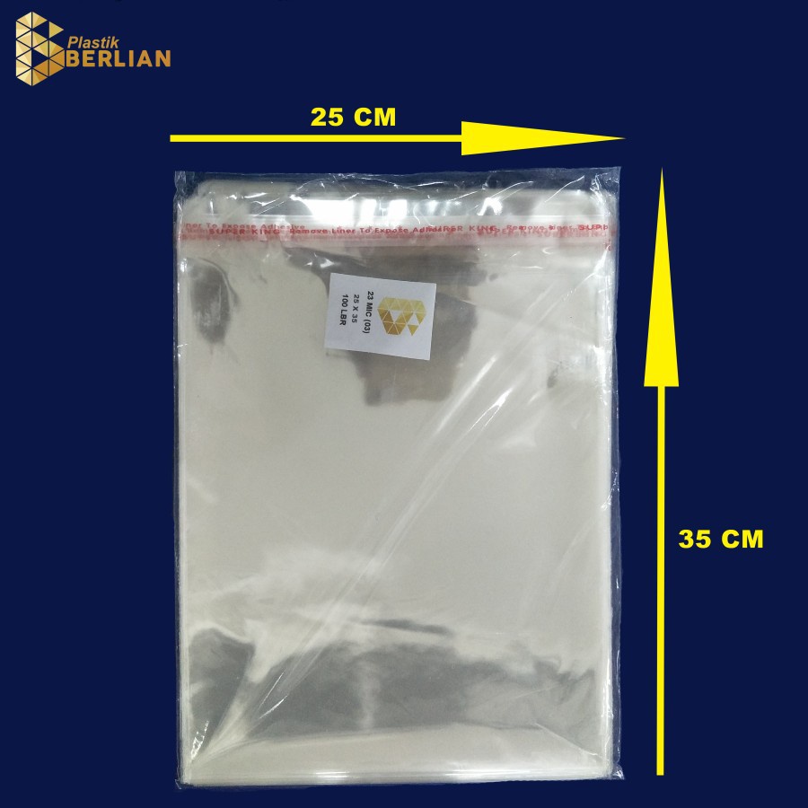 

Plastik 25 x 35 cm OPP EKONOMIS 23micron 100 lbr lem seal