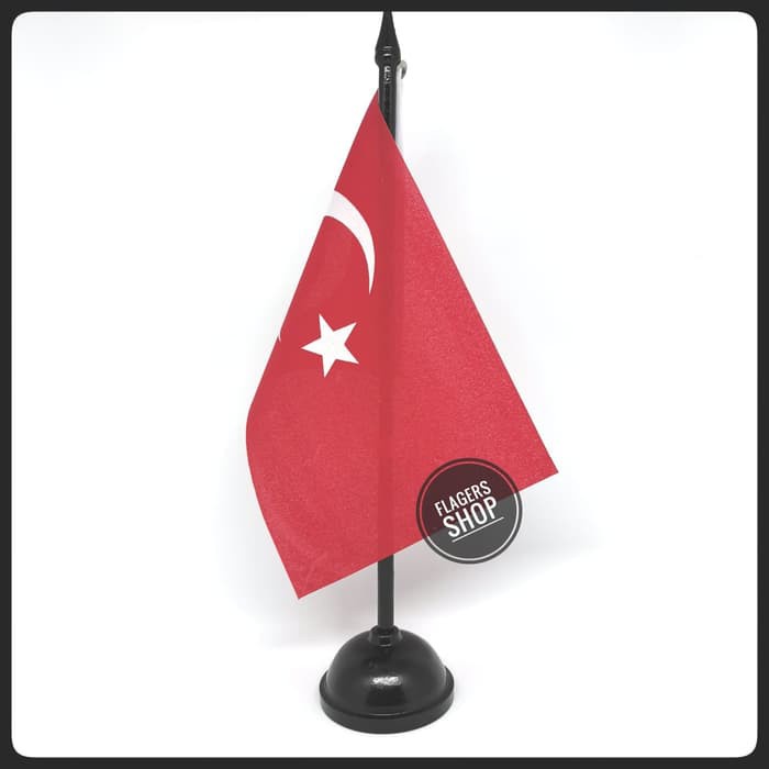 

Bendera Meja Turki/Turkey + Tiang Kayu