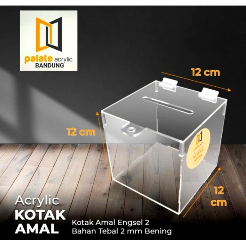 

Akrilik Kotak Amal/ Acrylic Kotak Saran 12x12x12cm