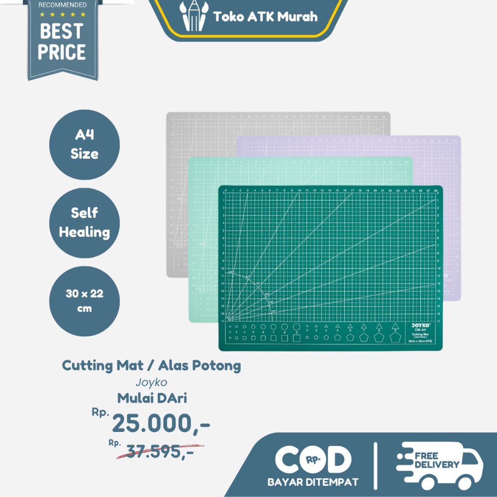 

Cutting Mat CM-A4 Joyko Alas Potong Warna Pastel