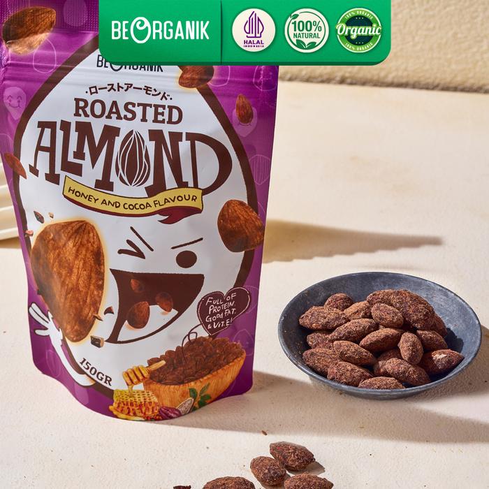 

terbaru !!! beorganik roasted almond coating - almond coated all panggang varian cemilan sehat ready