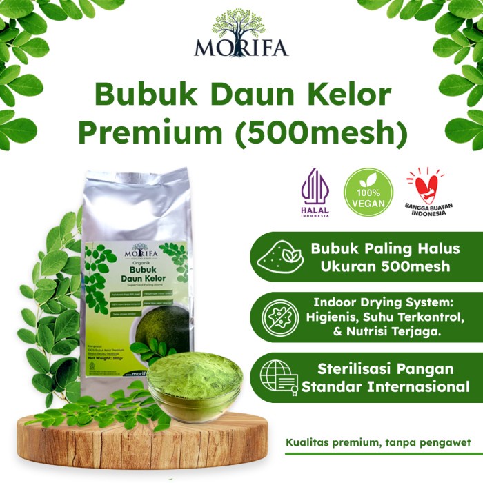 

Daun kelor bubuk organik serbuk kelor super halus 500mesh premium 500g