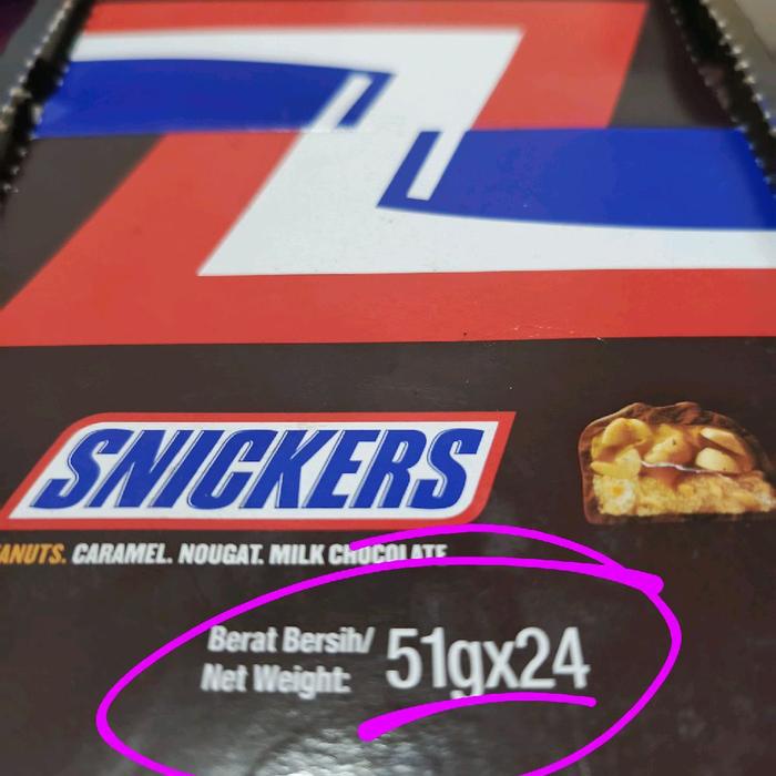 Snickers Chocolate 51 Gr Snickers Coklat 51Gr Terlaris