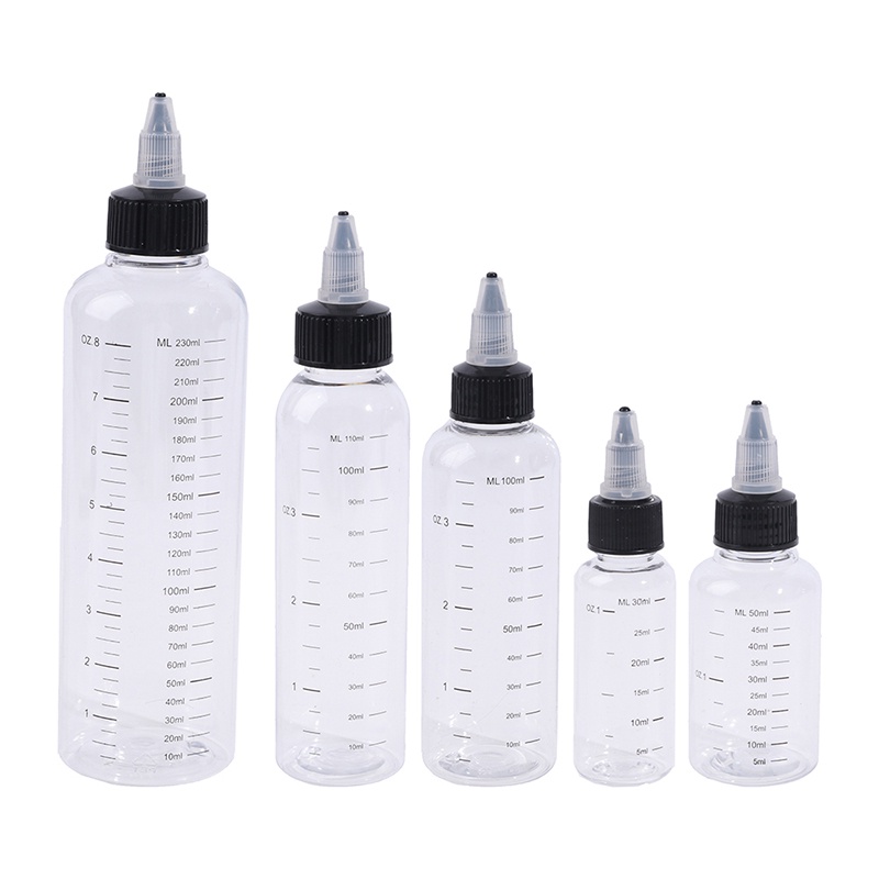 SALE Plastic PET Refillable Bottle Oil Liquid Dropper Bottles Twist Top Cap Tattoo Pigment Ink Conta