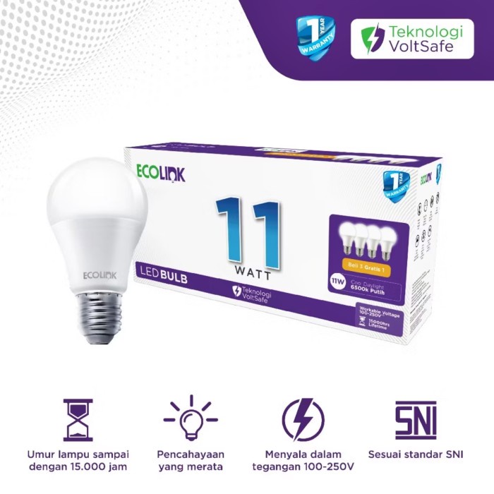 Led Multipack Ecolink 6w 8w 10w 12w (Beli 3 Free 1) - Led Pack Ecolink