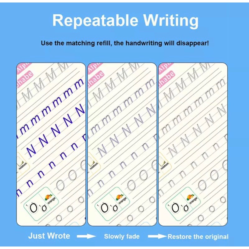 

{{ 4 in 1 Buku belajar menulis huruf dan angka Magic Practice / Sank Magic Book Buku latihan menulis