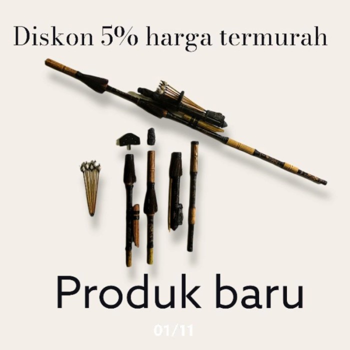 STOK TERBATAS sumpit khas dayak terbuat dari bahan bambu tradisional free 5 peluru.