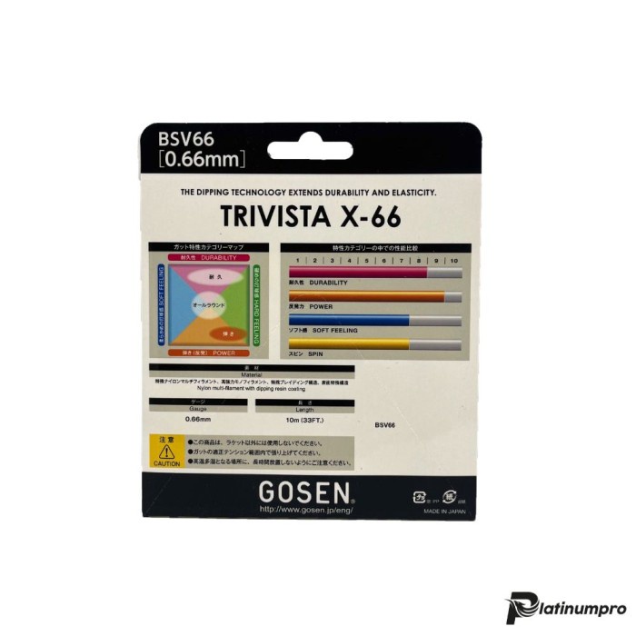 Senar Raket Badminton Gosen Trivista X-66 0,66mm