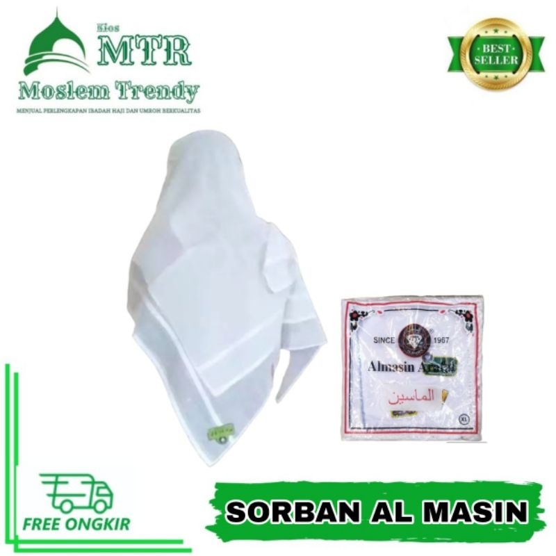 SORBAN ALMASIN ARAFAT PUTIH POLOS Murah, Sorban Putih Polos, Sorban Habib Lutfi, Sorban Tudung, Sorb
