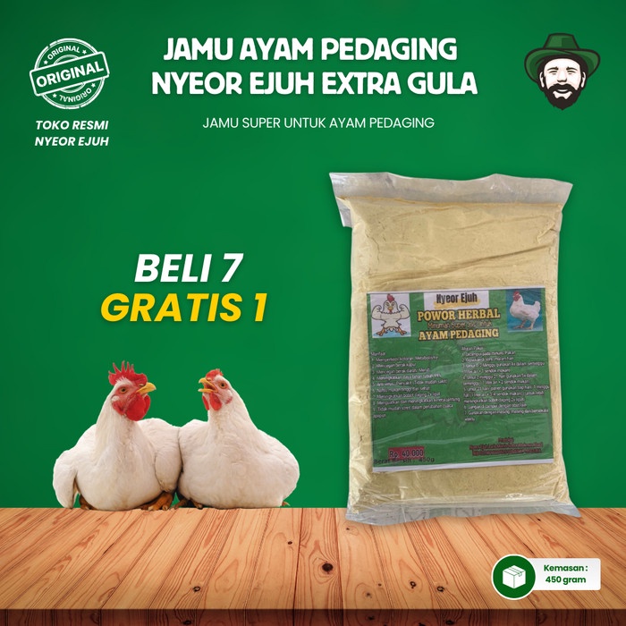 Jamu Ayam Pedaging Nyeor Ejuh Penambah Nafsu Makan Vitamin Penggemuk Ayam Pedaging Boiler