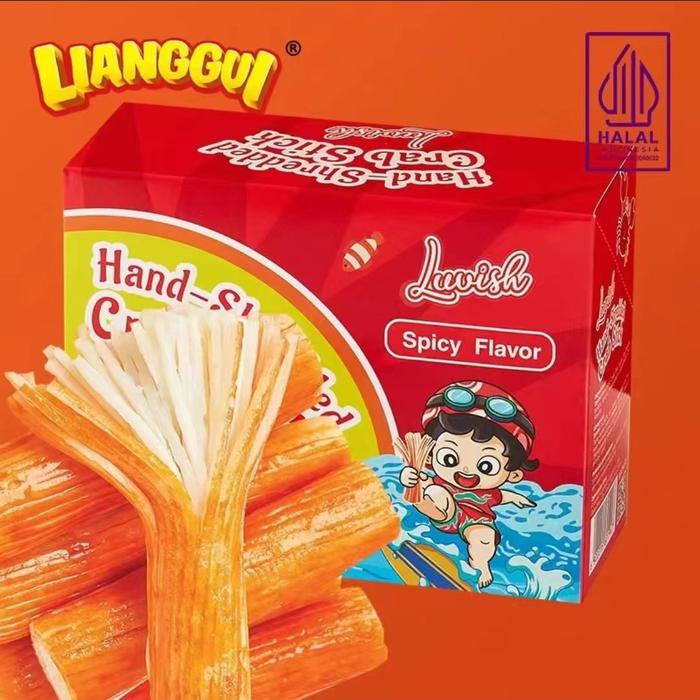 

Lianggui Spicy CRAB STICK OMG!! LATIAO PEDAS Strips Snack Pedas Sambal Makanan Snack Food Cemilan