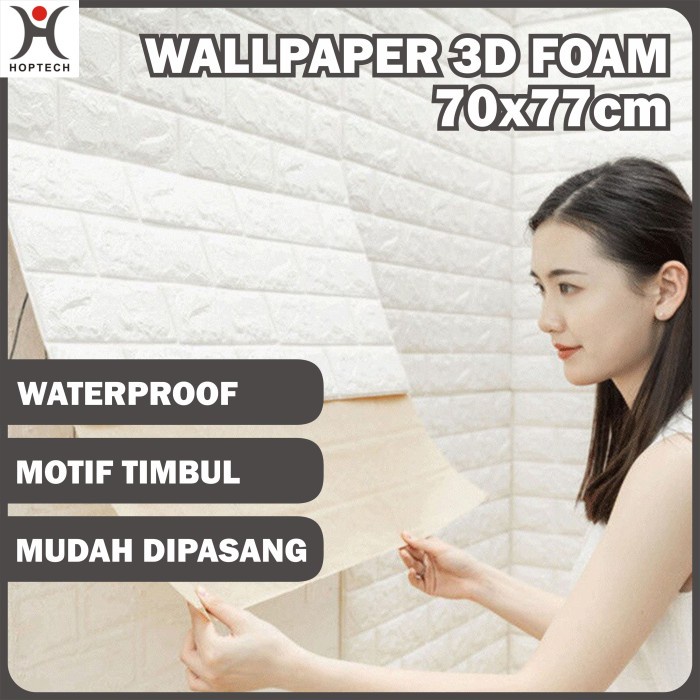 Walpaper Dinding 3d foam walpaper dinding wallpaper 3d Motif Batu Bata