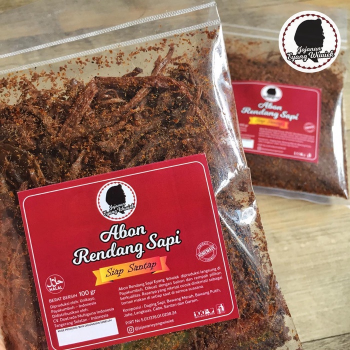 

Abon Rendang Daging Sapi Suwir Suir Kering Merek Jajanan Eyang WIwiek