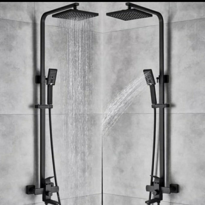 SHOWER TIANG SET MODEL TOTO WASSER BLACK/SHOWER COLUMN 3 WAY HITAM