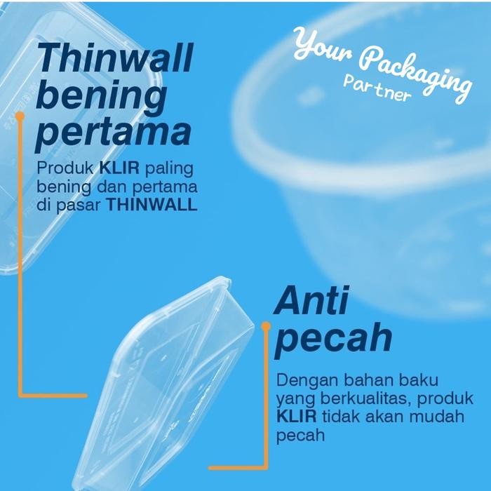 (BestSeller) Kotak makan anti pecah tepak plastik tahan safe microwave thinwall klir lunch box 500ml